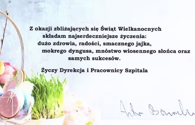 kartka z pisankami i rzeżuchą