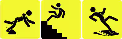 upadek o kamień, ze schodów i w wyniku poślizgnięcia
